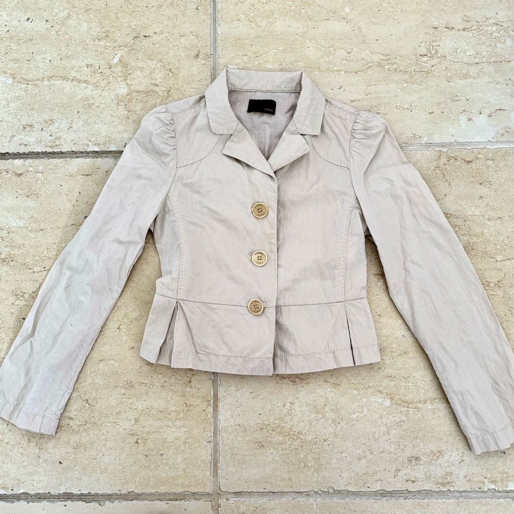 Fendi Jacket for Girls, size 6A, Authentic, Light Grey